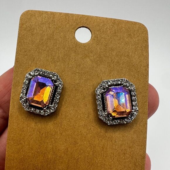 SALE! Colorful rhinestone and CZ statement stud earrings! - Picture 4 of 11
